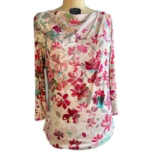 St John Pink Floral Print Women's Top